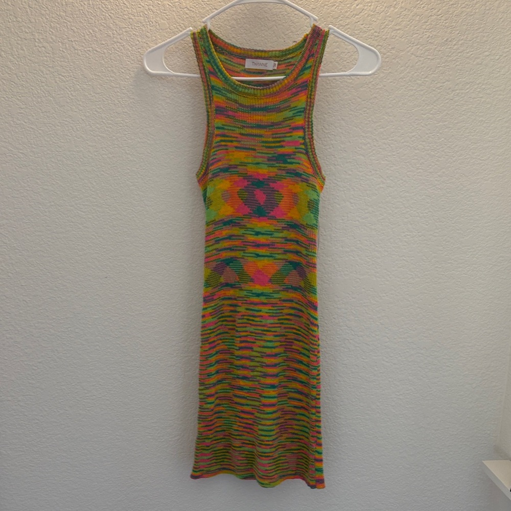 Colorful Knit Sleeveless Dress